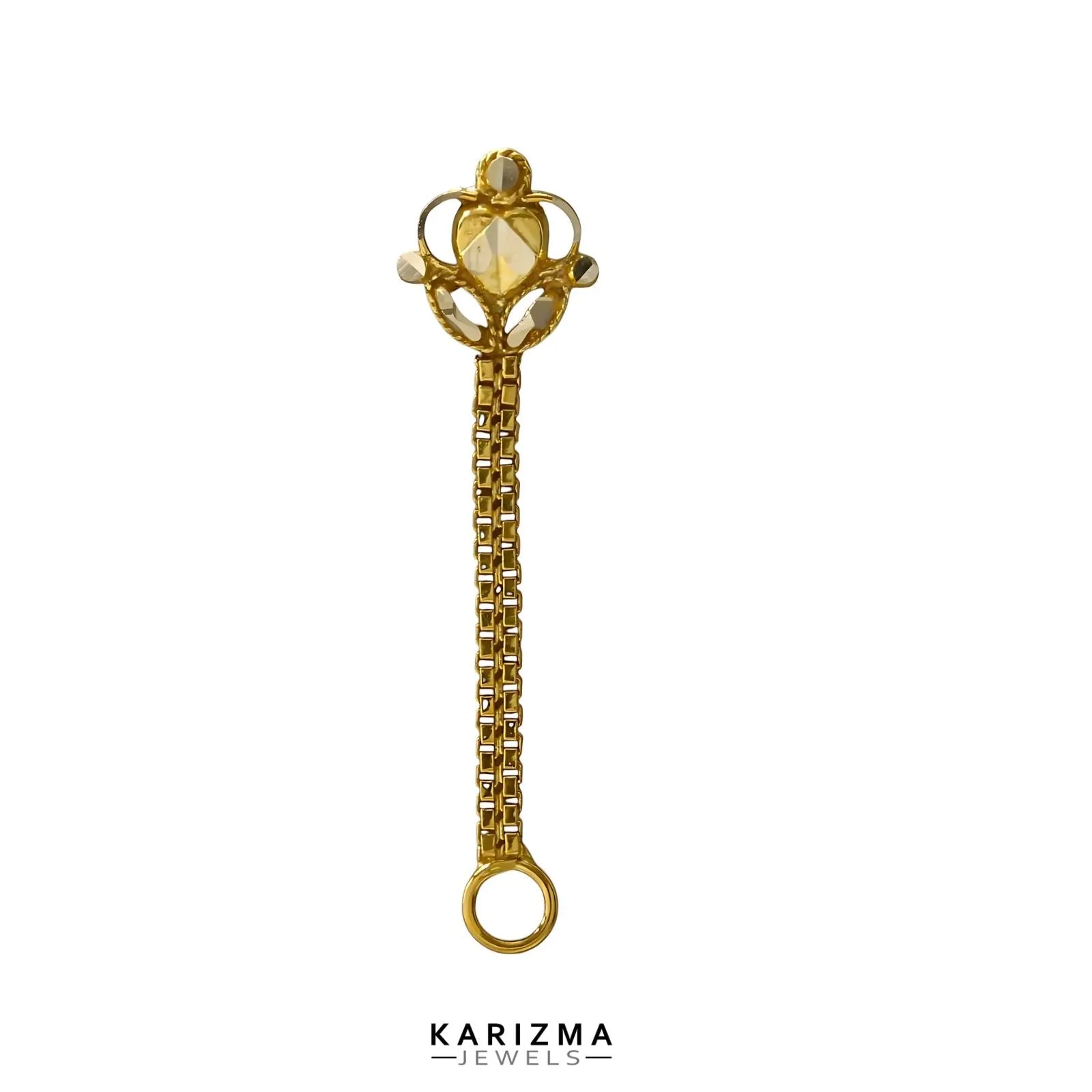 14k Real Gold Indian pretty gift Chain Style Women Nose Stud Push Pin