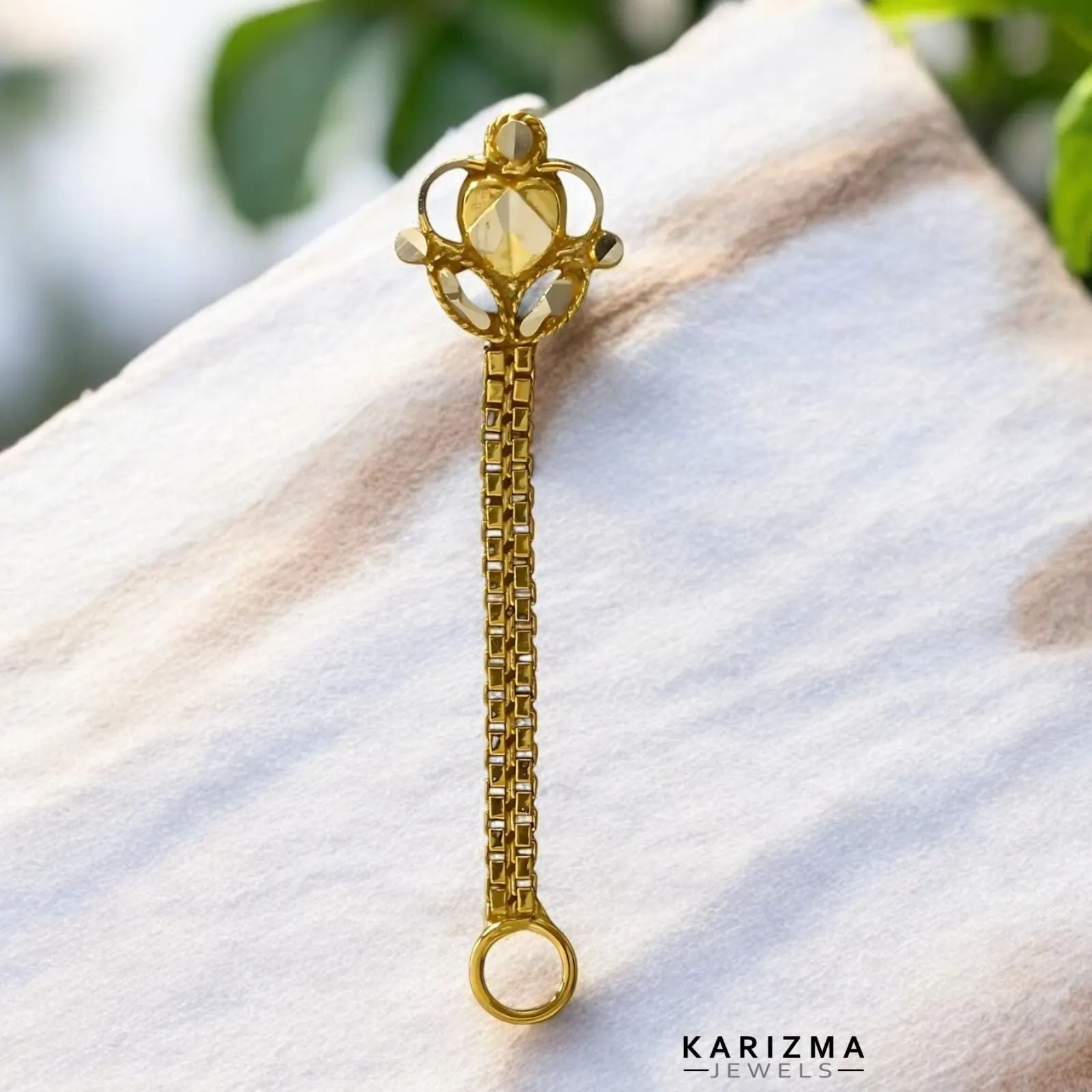 14k Real Gold Indian pretty gift Chain Style Women Nose Stud Push Pin