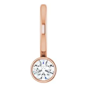 14K Rose 1/10 CT Natural Diamond Charm/Pendant
