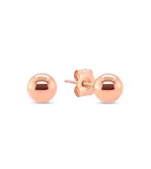 14k Rose Gold Ball Stud Earring