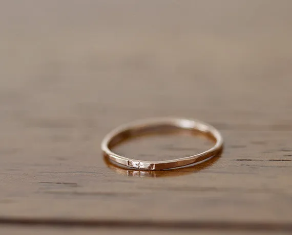 14k Rose Gold Dainty Personalized Band (S0597)