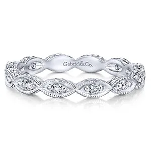 14K Rose Gold Diamond Eternity Stackable Band