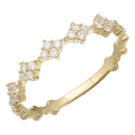 14K Rose Gold Diamond Stackable Ring
