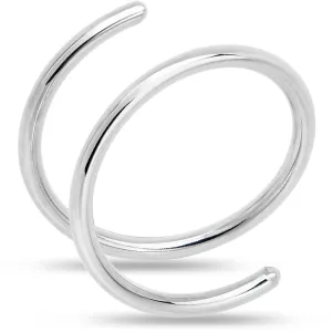 14k Solid White Gold Double Hoop Nose Spiral Nose Ring