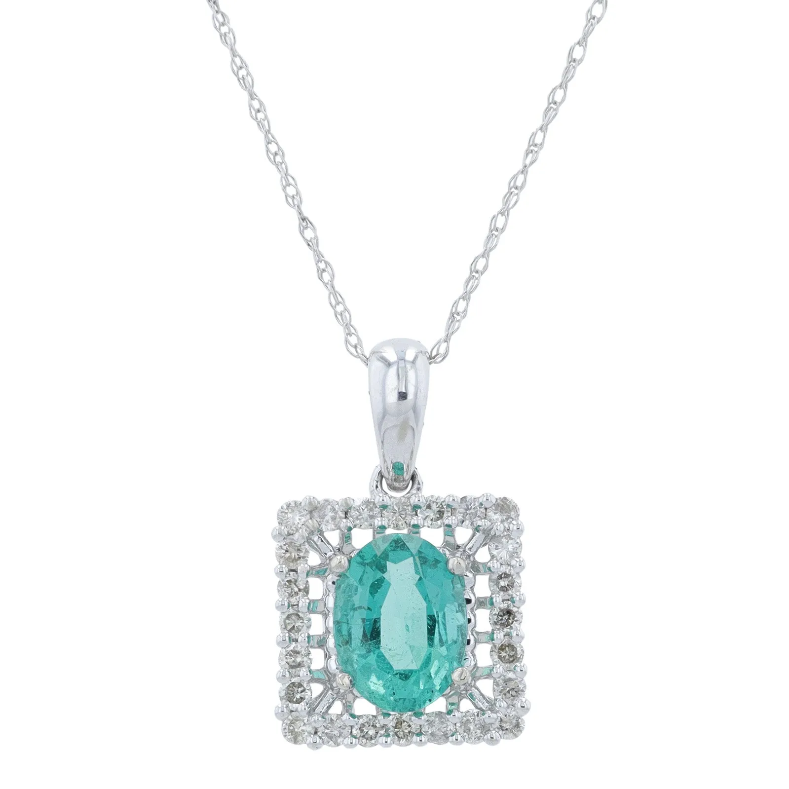 14K WG 1.07 CT Emerald Pendant