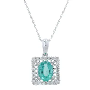 14K WG 1.07 CT Emerald Pendant