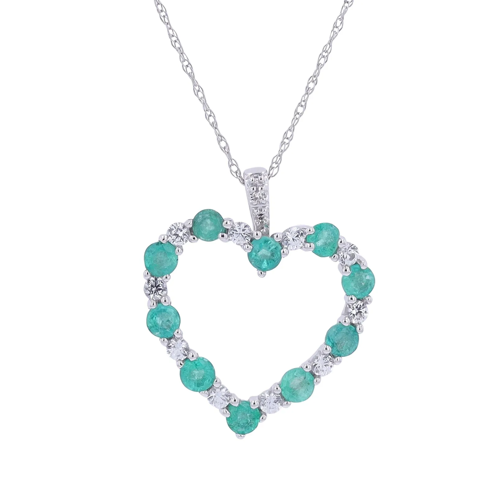 14K WG Gemstone Heart Pendant<p><strong>More Colors Available</p></strong>