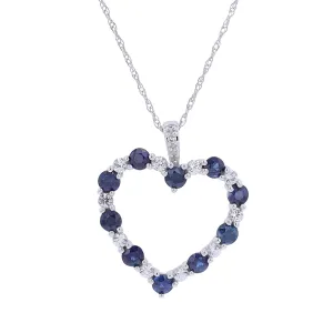 14K WG Gemstone Heart Pendant<p><strong>More Colors Available</p></strong>