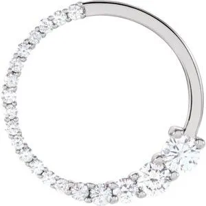 14K White 1/2 CTW Diamond Circle Journey Pendant