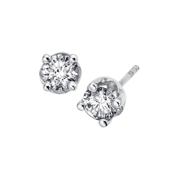 14K White Gold (0.05ct - 1.00ct) Diamond Stud Earrings