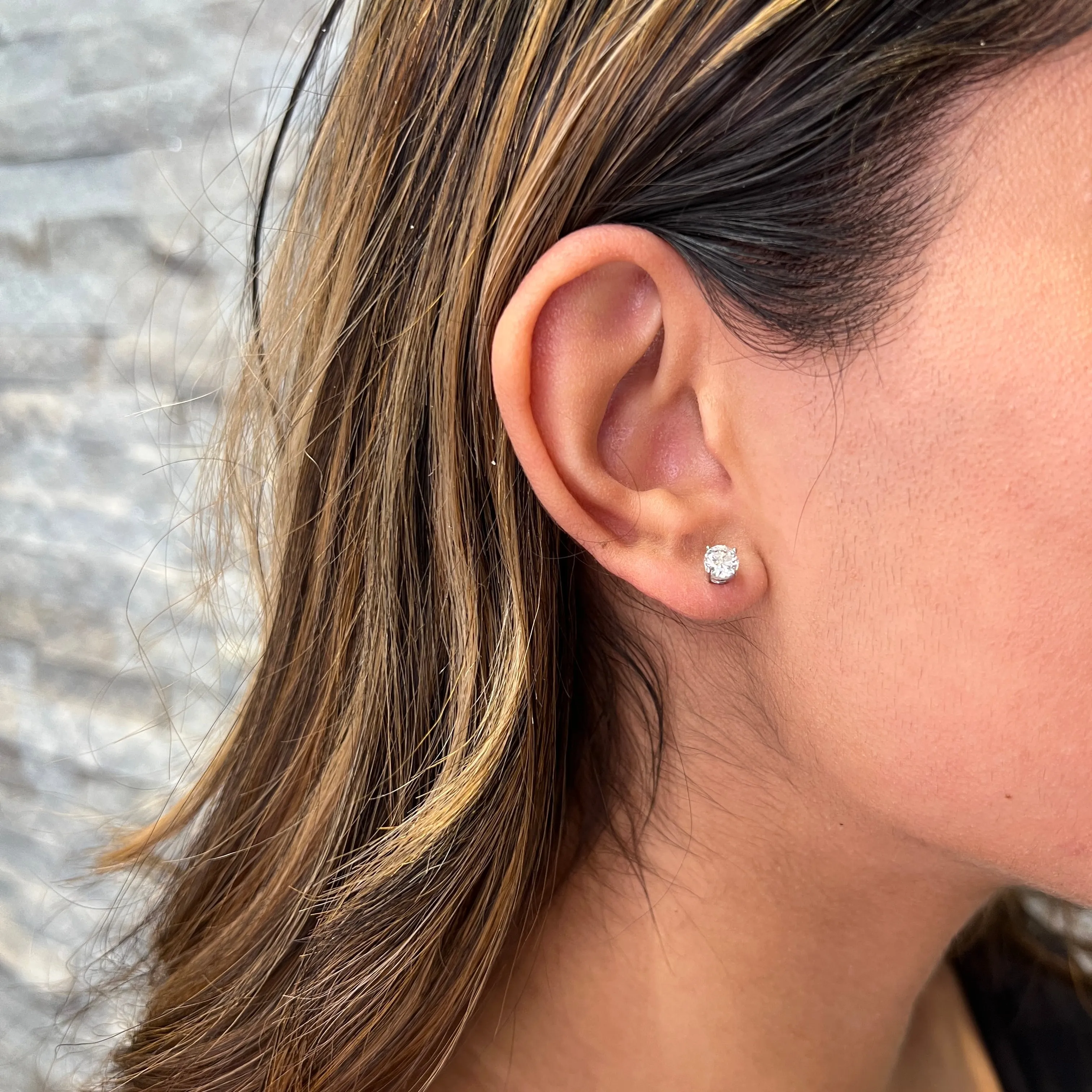 14K White Gold (0.05ct - 1.00ct) Diamond Stud Earrings