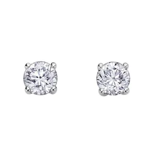 14K White Gold (0.05ct - 1.00ct) Diamond Stud Earrings