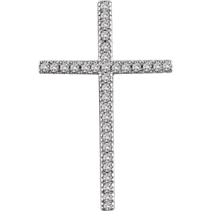 14k White Gold 1/2 CTW Diamond Cross Pendant