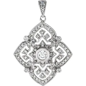14k White Gold 1/2 CTW Diamond Fashion Pendant