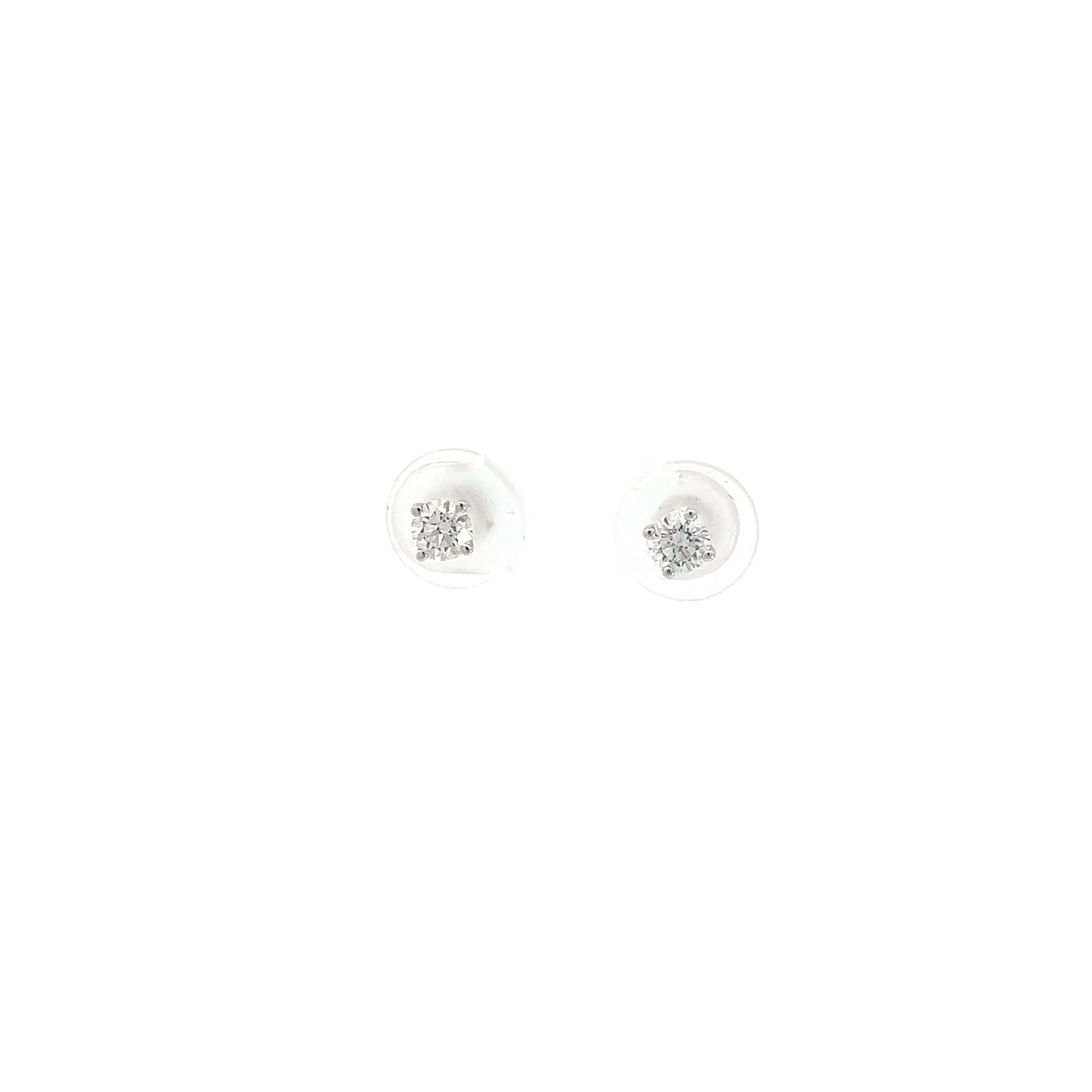 14k White Gold .60CT G SI2 Round Diamond Stud Earrings