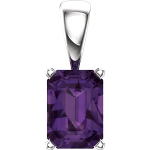 14k White Gold Amethyst Pendant