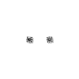 14K White Gold and 1/2 Carat Diamond Stud Earrings