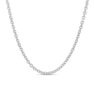 14k White Gold Cable Anchor Chain Necklace