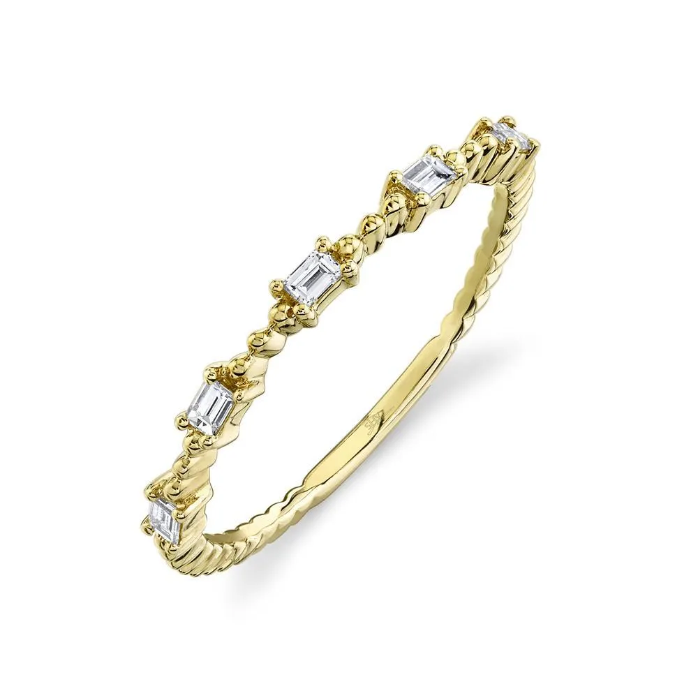14K White Gold Diamond Baguette Band