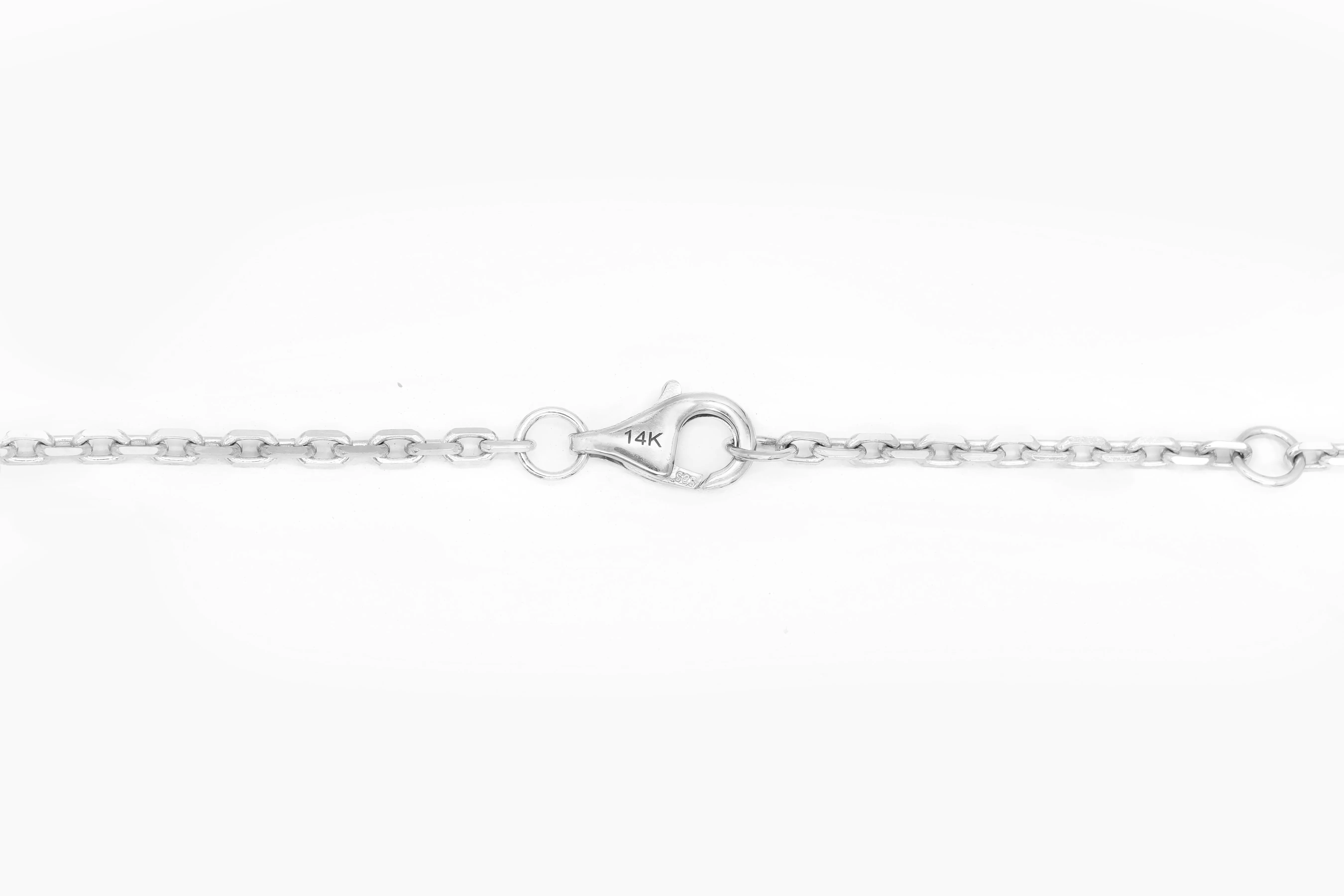 14k White Gold Diamond Celestial Moon and Star Charm Necklace