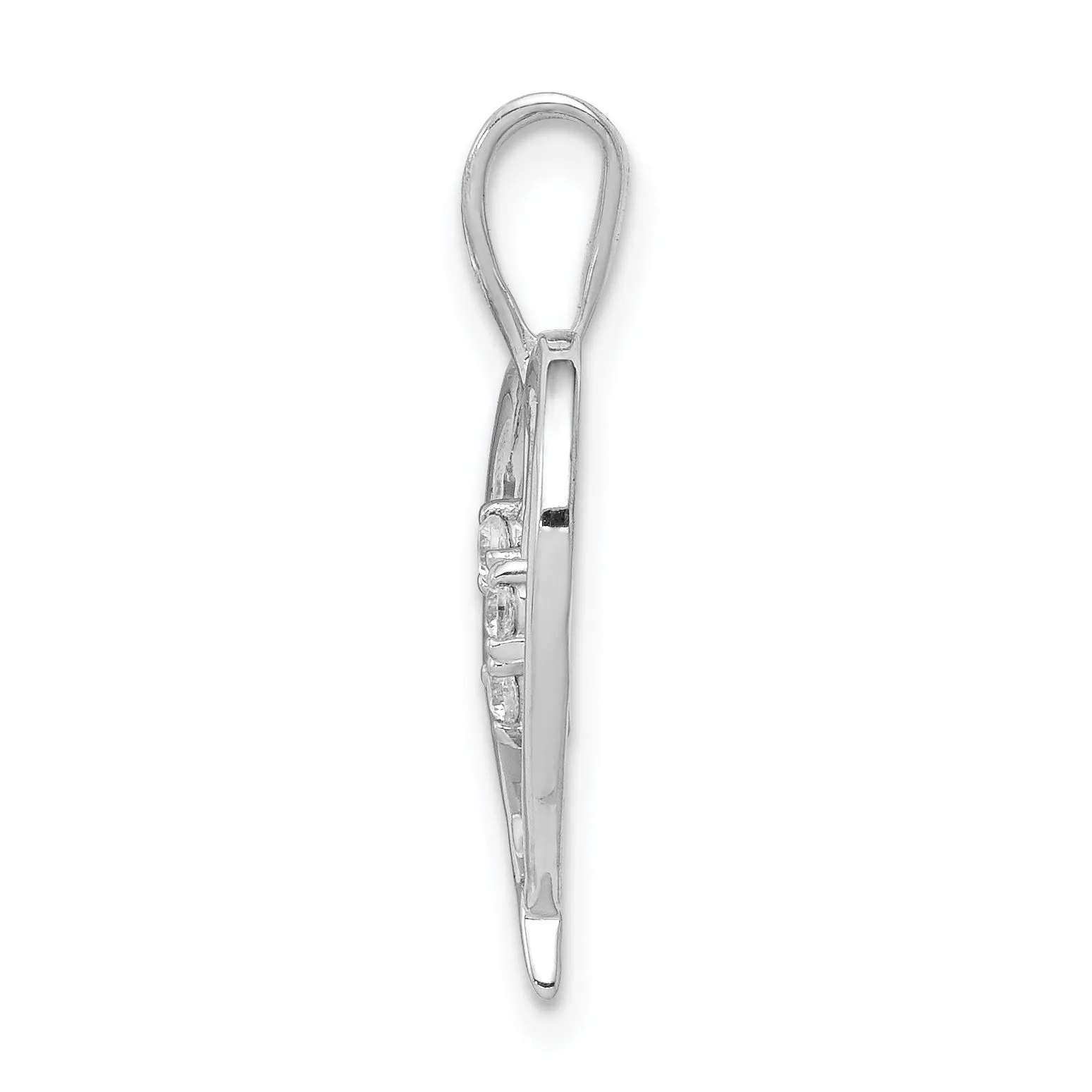 14k White Gold Diamond Fancy Heart Design Pendant