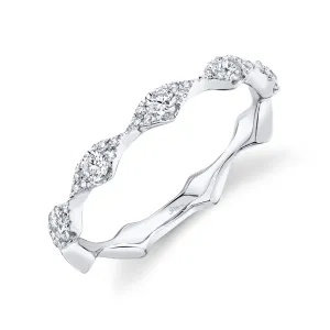 14K White Gold Diamond Free Form Band