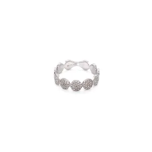 14K White Gold Diamond Pave Disk Band