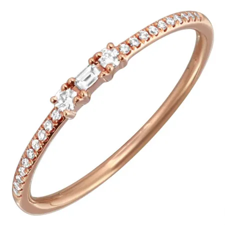 14K White Gold Diamond Stackable Ring