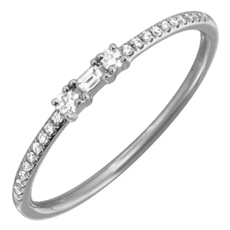 14K White Gold Diamond Stackable Ring