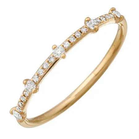 14K White Gold Diamond Stackable Ring