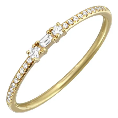 14K White Gold Diamond Stackable Ring