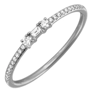 14K White Gold Diamond Stackable Ring