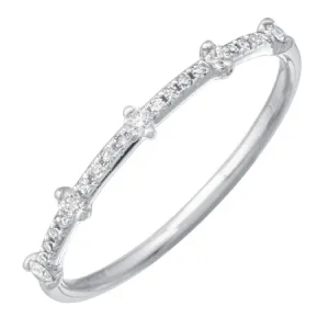 14K White Gold Diamond Stackable Ring
