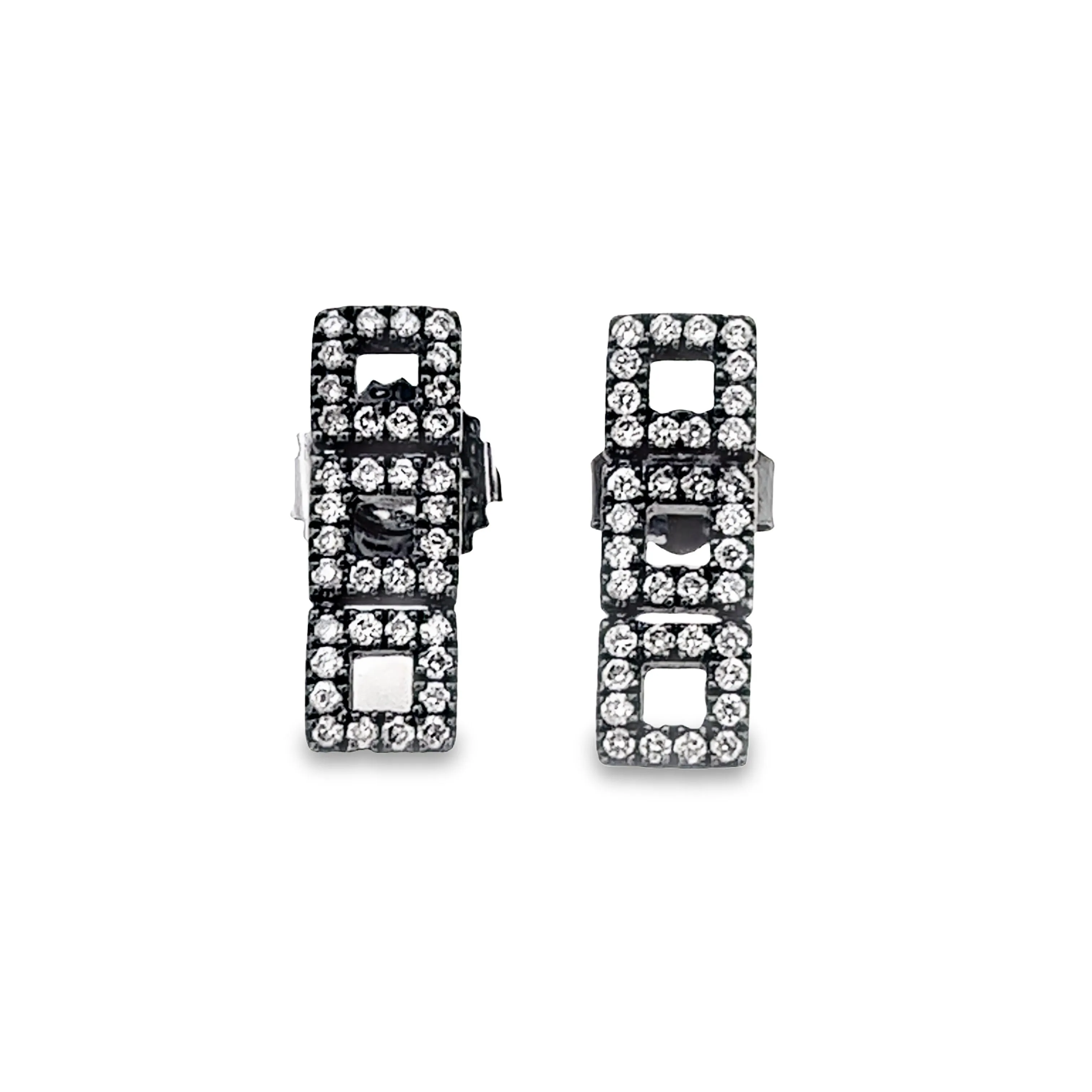 14k White Gold Diamond Stud Earrings
