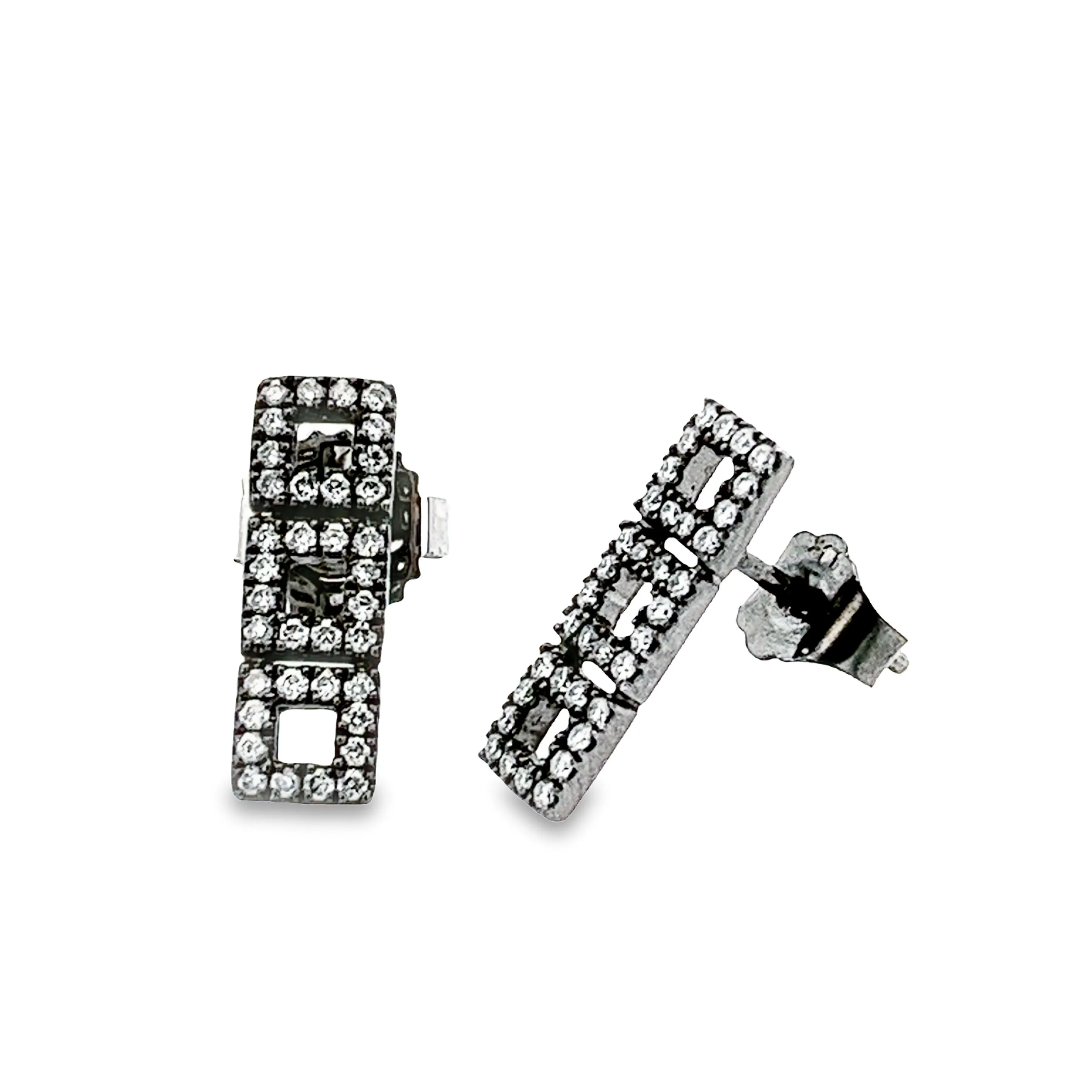 14k White Gold Diamond Stud Earrings