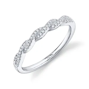 14K White Gold Diamond Twist Band