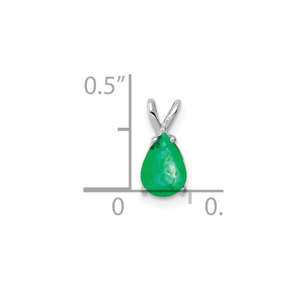 14k White Gold Emerald pendant