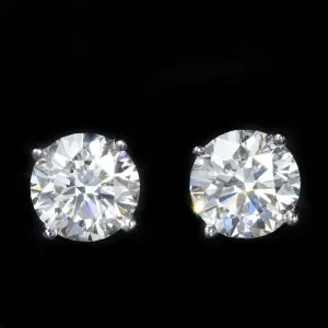 14k White Gold GIA 1.00 CTW Diamond Stud Earrings