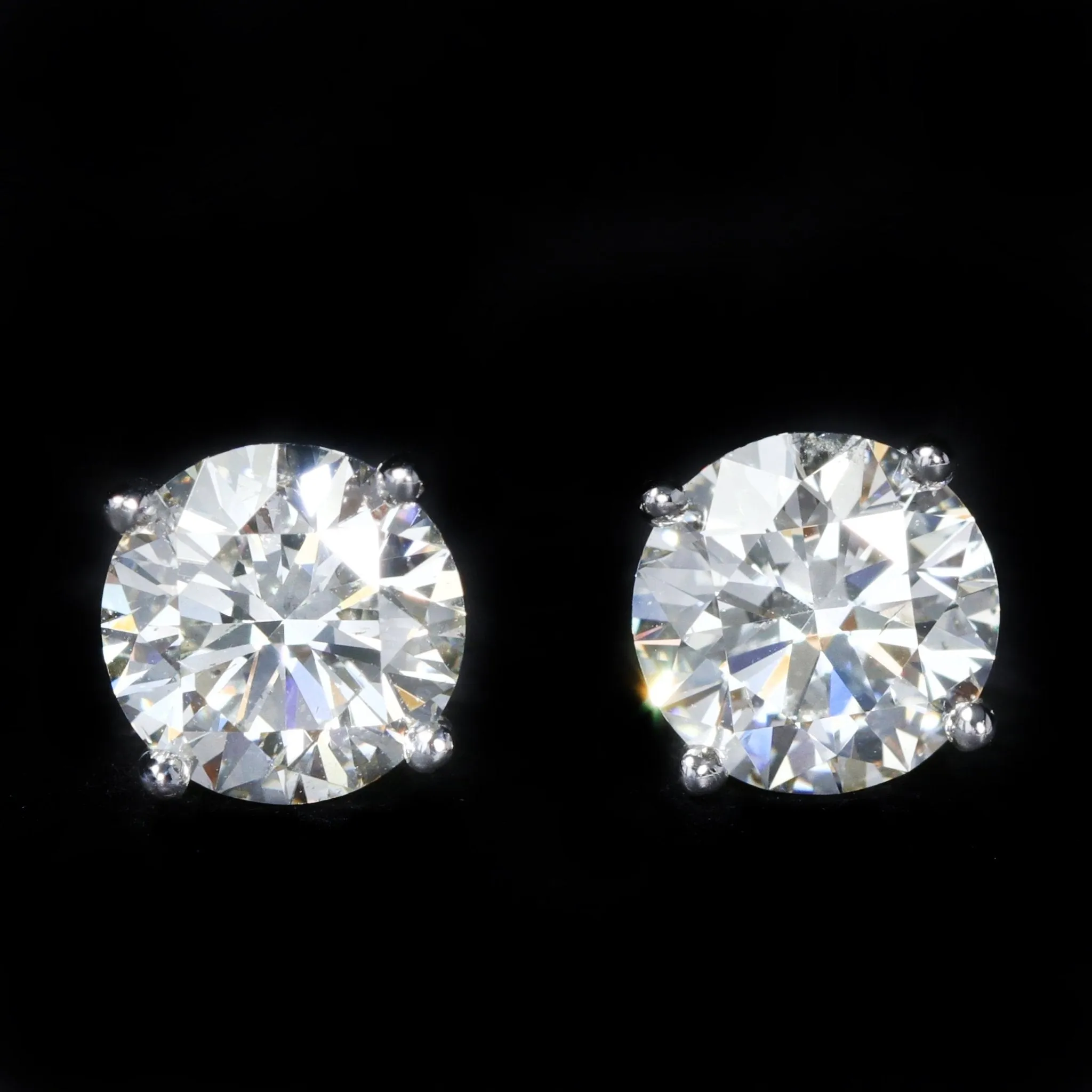 14k White Gold GIA 1.00 CTW Diamond Stud Earrings