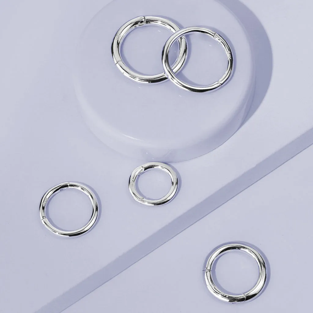 14K White Gold Hinged Segment Ring For Cartilage Daith Nose