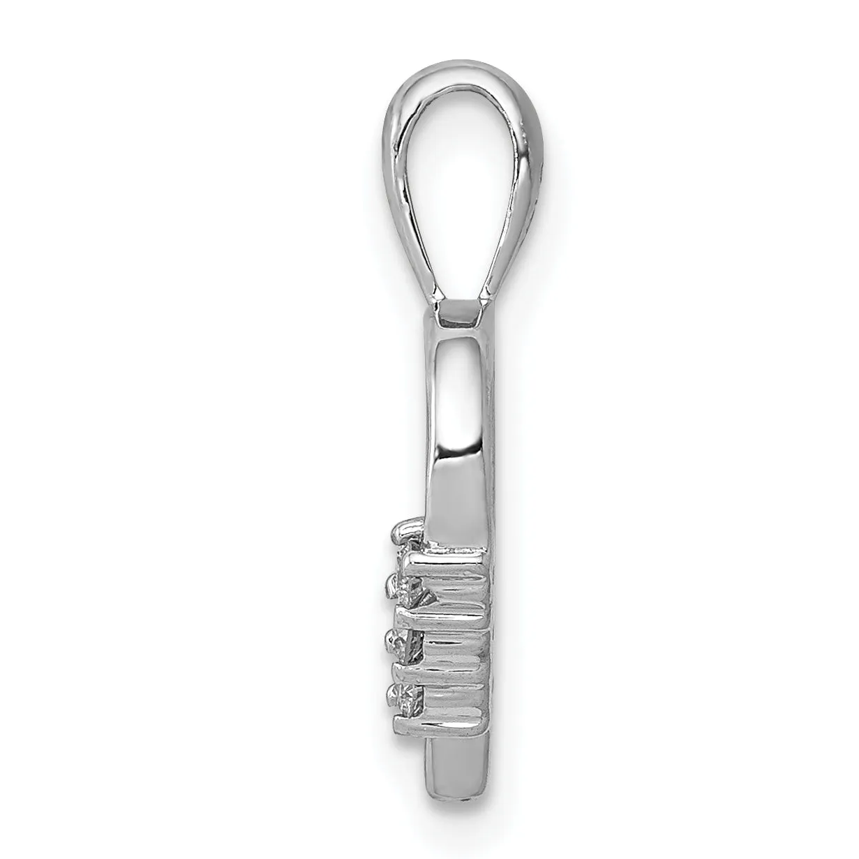 14k White Gold l1 Clarity G-I Color 1/20ct. Diamond Heart Pendant