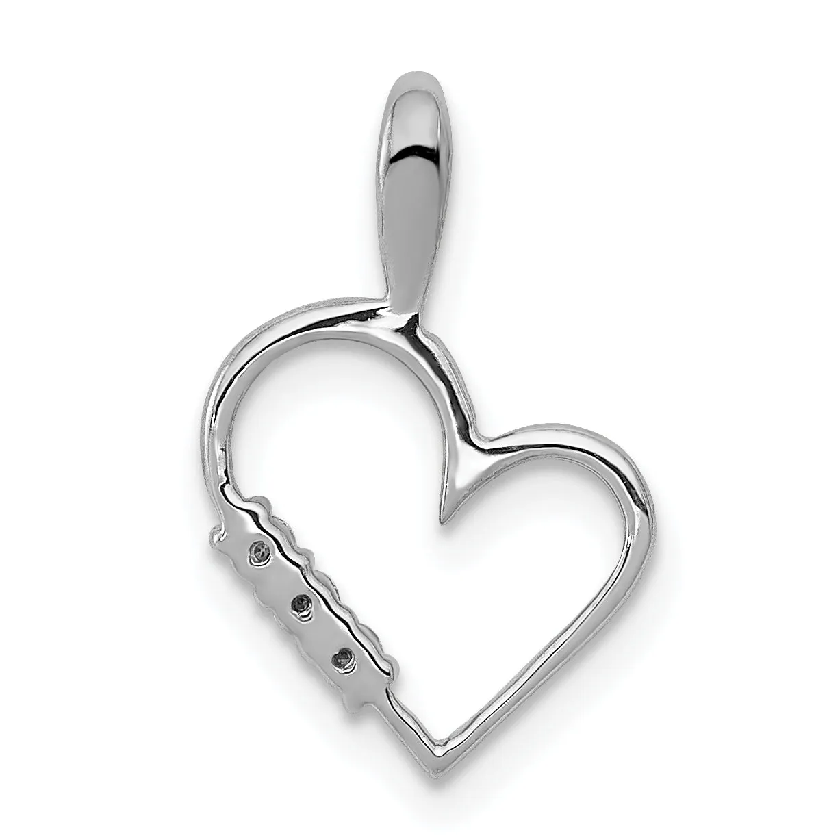 14k White Gold l1 Clarity G-I Color 1/20ct. Diamond Heart Pendant