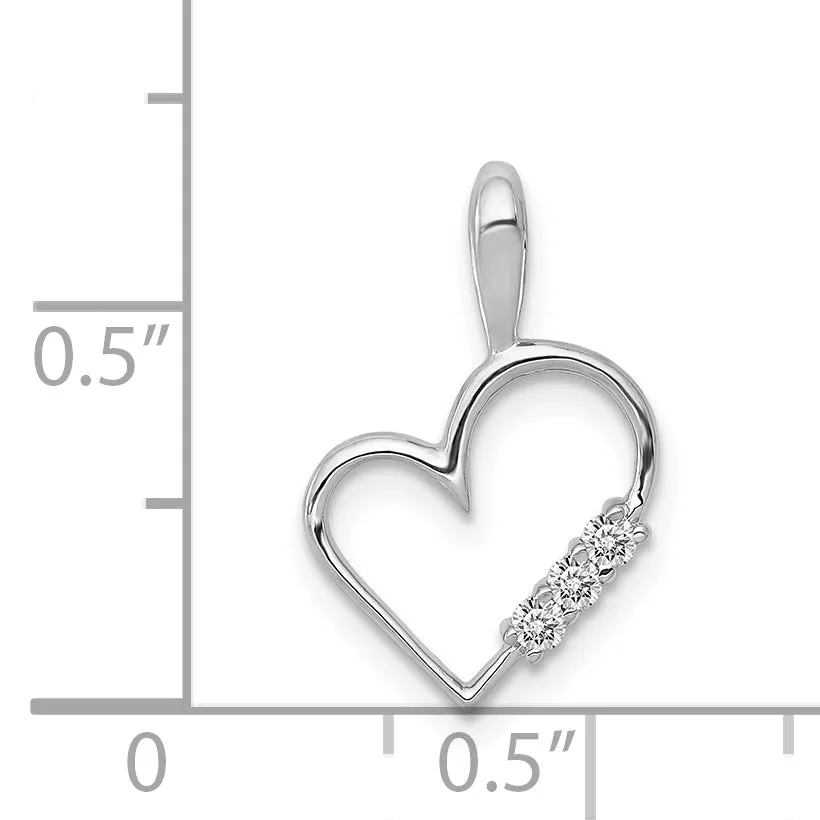 14k White Gold l1 Clarity G-I Color 1/20ct. Diamond Heart Pendant