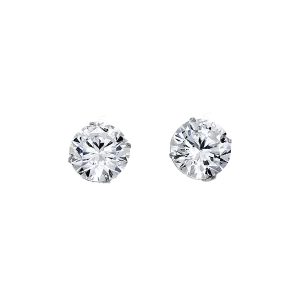 14K White Gold Round 8mm CZ Stud Earrings