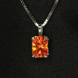 14K White Gold Spessartite Garnet Pendant 1.62 Carats
