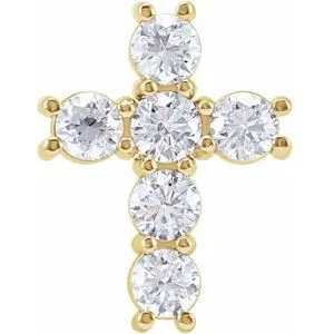 14K Yellow 1/3 CTW Diamond Cross Pendant