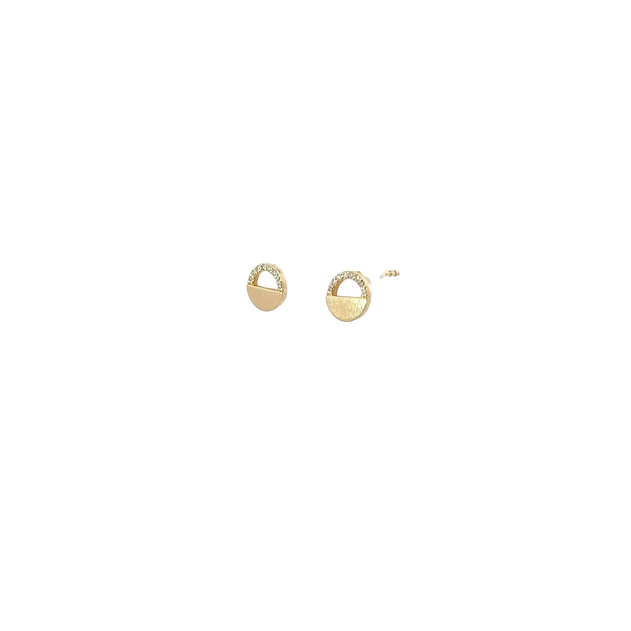 14k Yellow Gold .10ct G SI1 Round Diamond  Stud Earrings