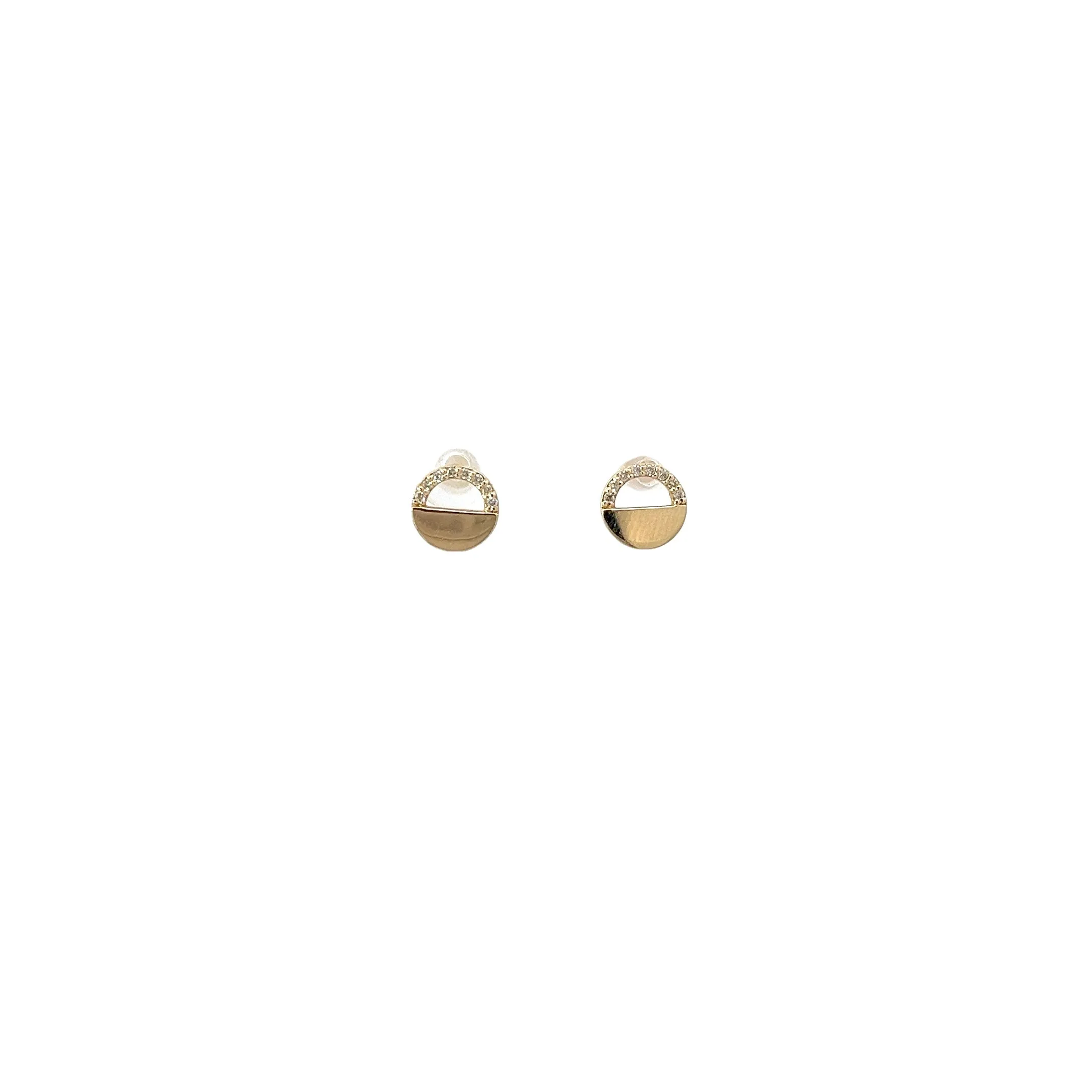 14k Yellow Gold .10ct G SI1 Round Diamond  Stud Earrings
