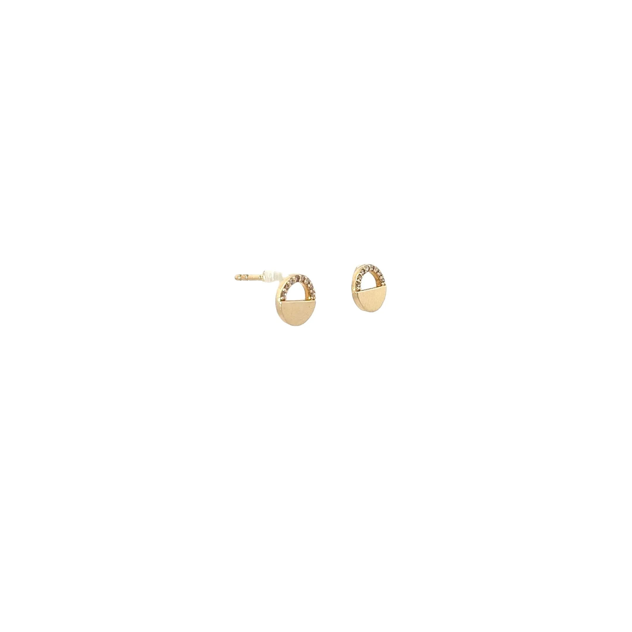 14k Yellow Gold .10ct G SI1 Round Diamond  Stud Earrings