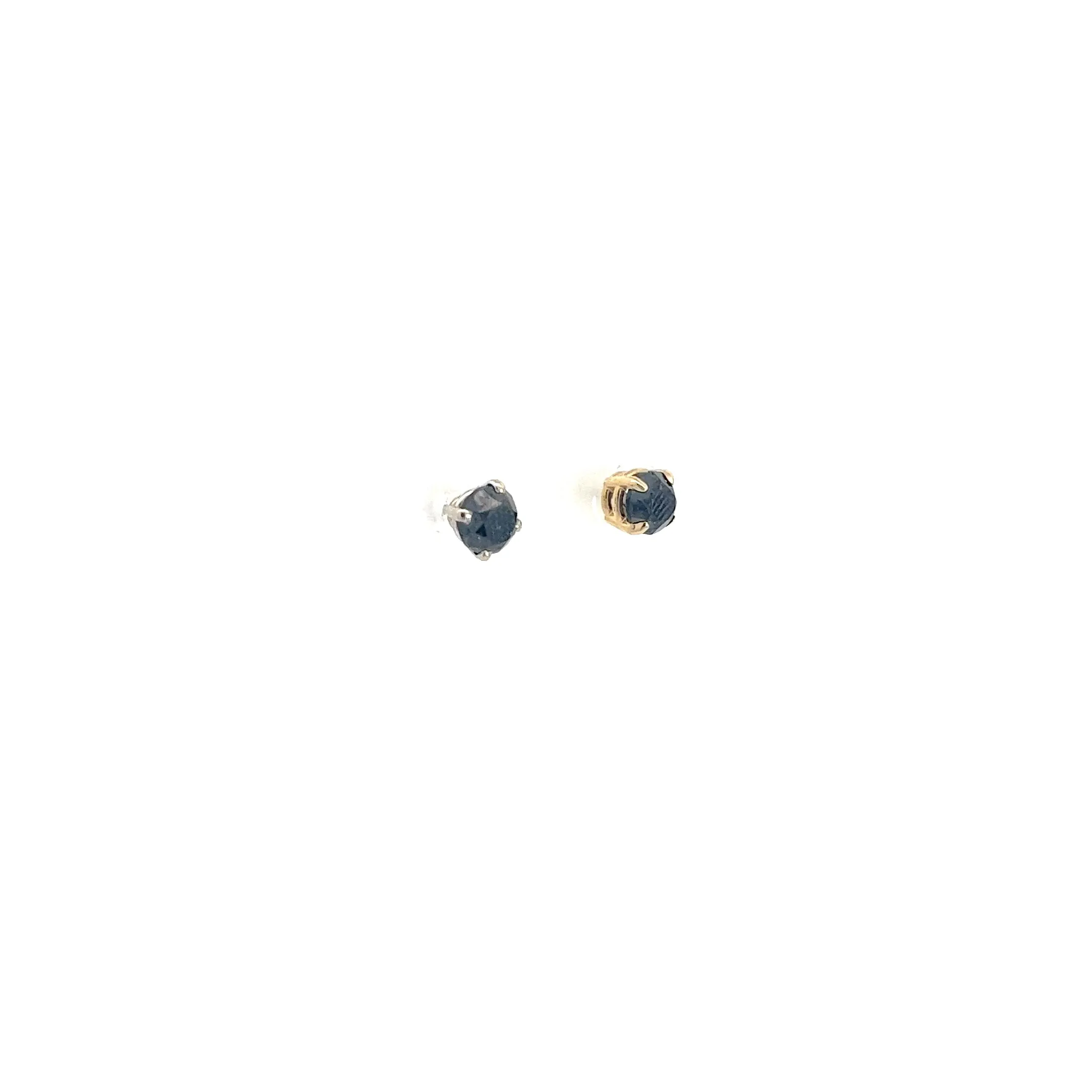 14k Yellow Gold 1.20ct  Black Diamond Stud Earrings